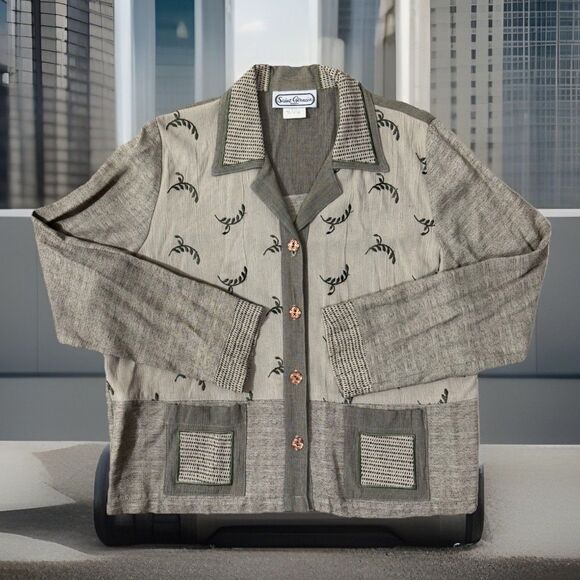 VTG 80s Office Lady Saint Germain Paris Sz L  Grandma Meet CottageCore DeadStock - Picture 3 of 9